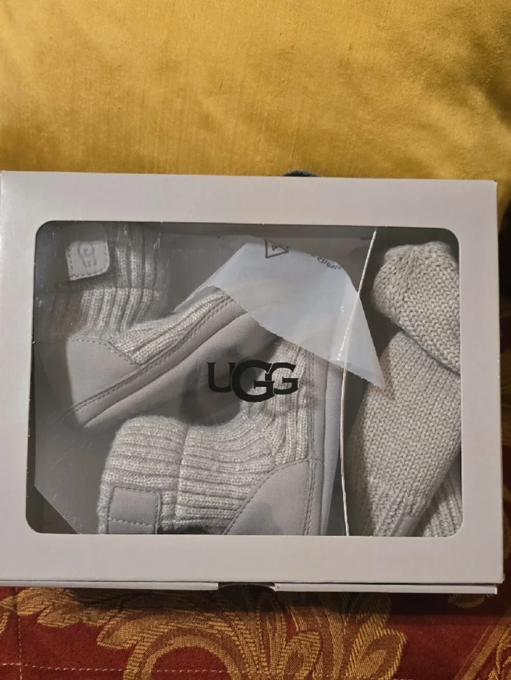 UGG Baby Knit Suede Booties in Light Gray [Baby 2/3] New